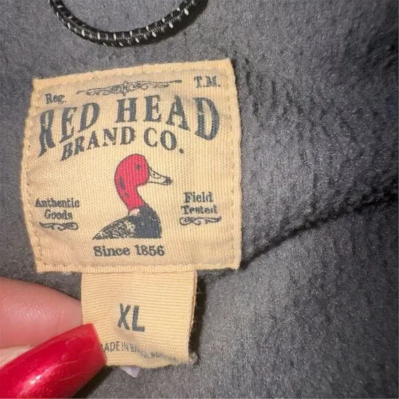 Red Head Men's XL Gray Fleece Full Zip Jacket Adjustable Waist Athleisure - Picture 9 of 13